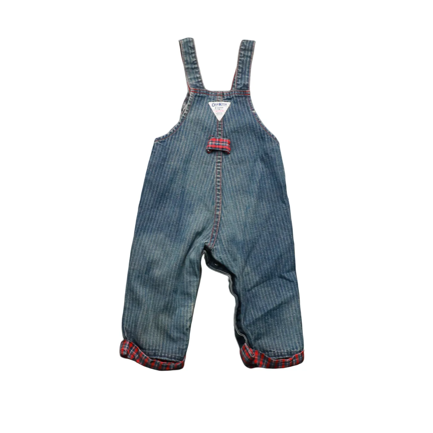 OshKosh Kids Checker Lined Dungarees Blue Age 18M