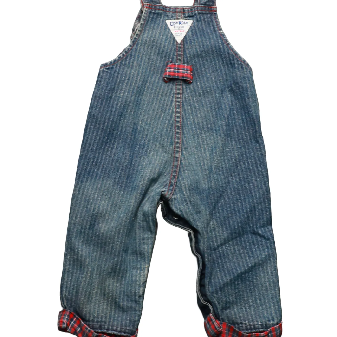 OshKosh Kids Checker Lined Dungarees Blue Age 18M