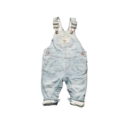 OshKosh Kids Fleece Lined Dungarees Blue Age 6M