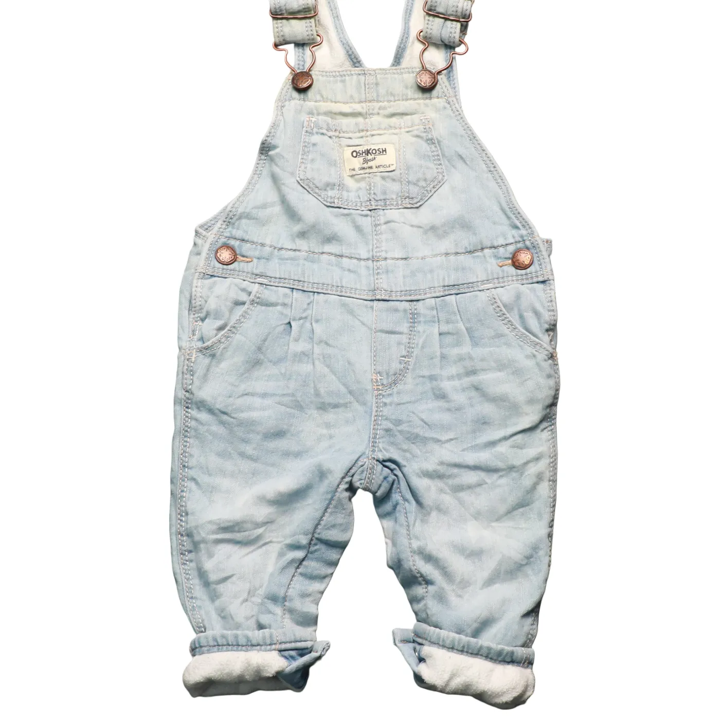 OshKosh Kids Fleece Lined Dungarees Blue Age 6M