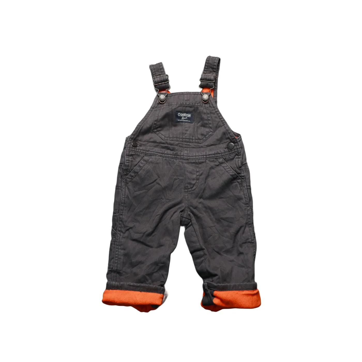 OshKosh Kids Fleece Lined Dungarees Brown Age 12M