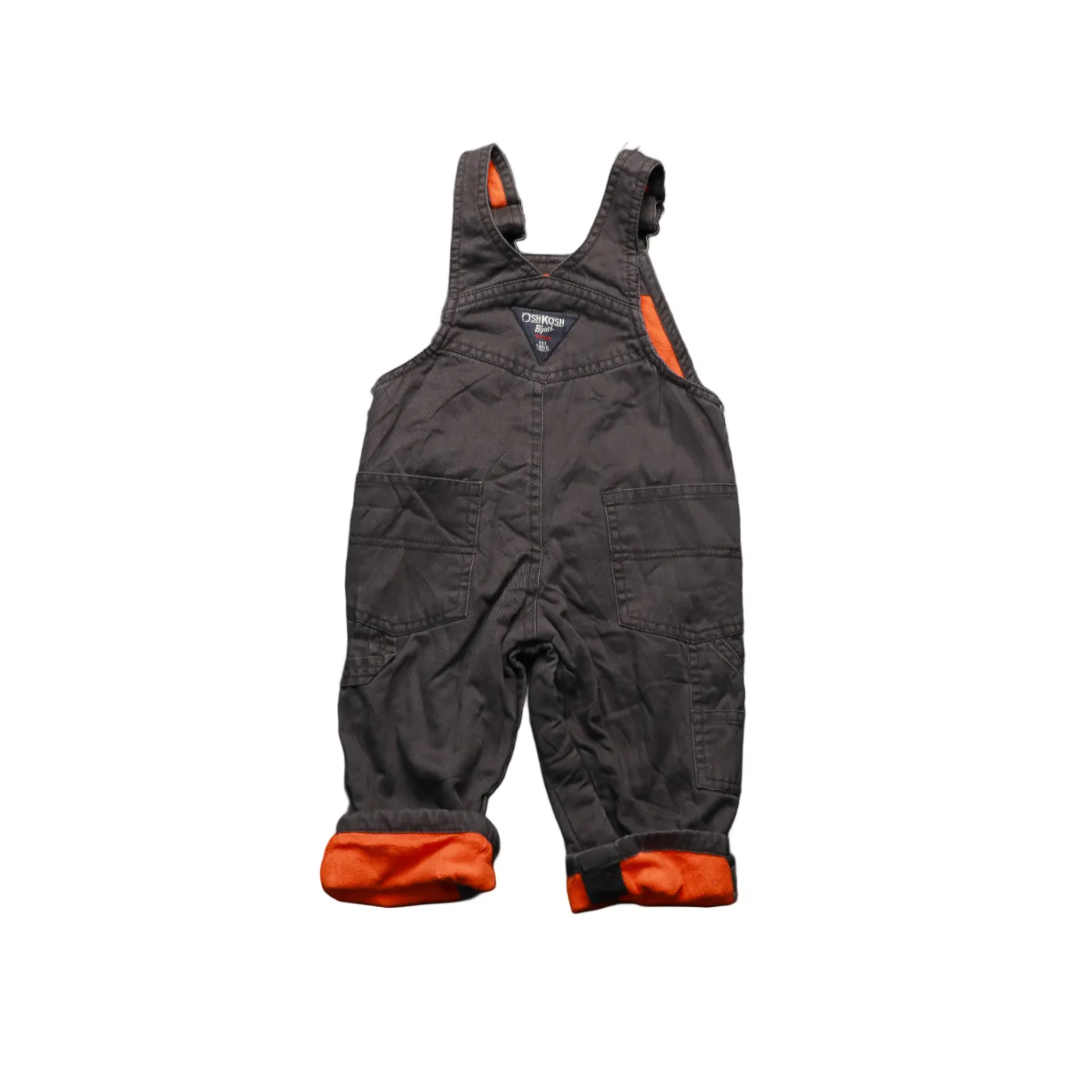 OshKosh Kids Fleece Lined Dungarees Brown Age 12M