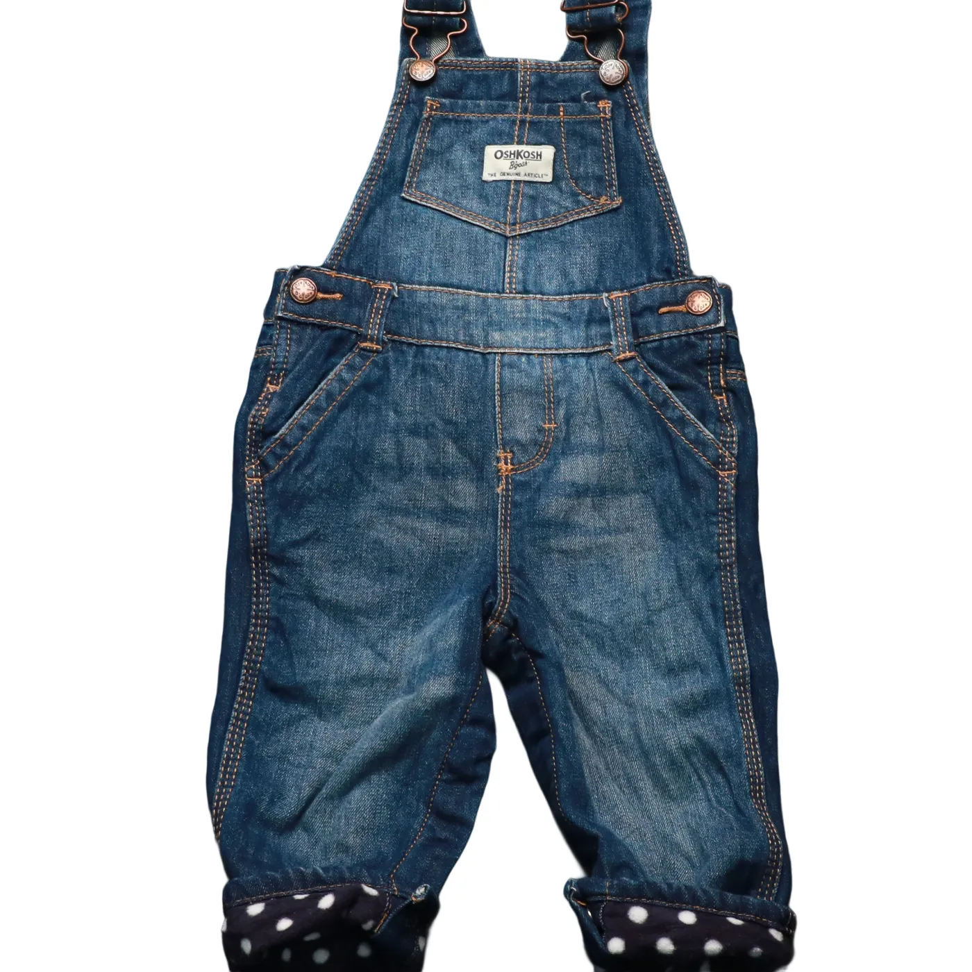 OshKosh Kids Fleece Lined Dungarees Blue Age 12M