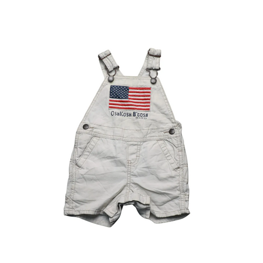 OshKosh Kids Shortall Dungarees Cream Age 12M