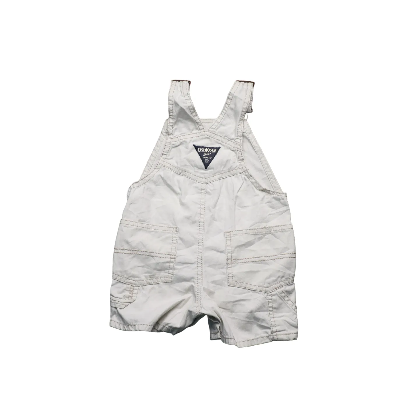 OshKosh Kids Shortall Dungarees Cream Age 12M