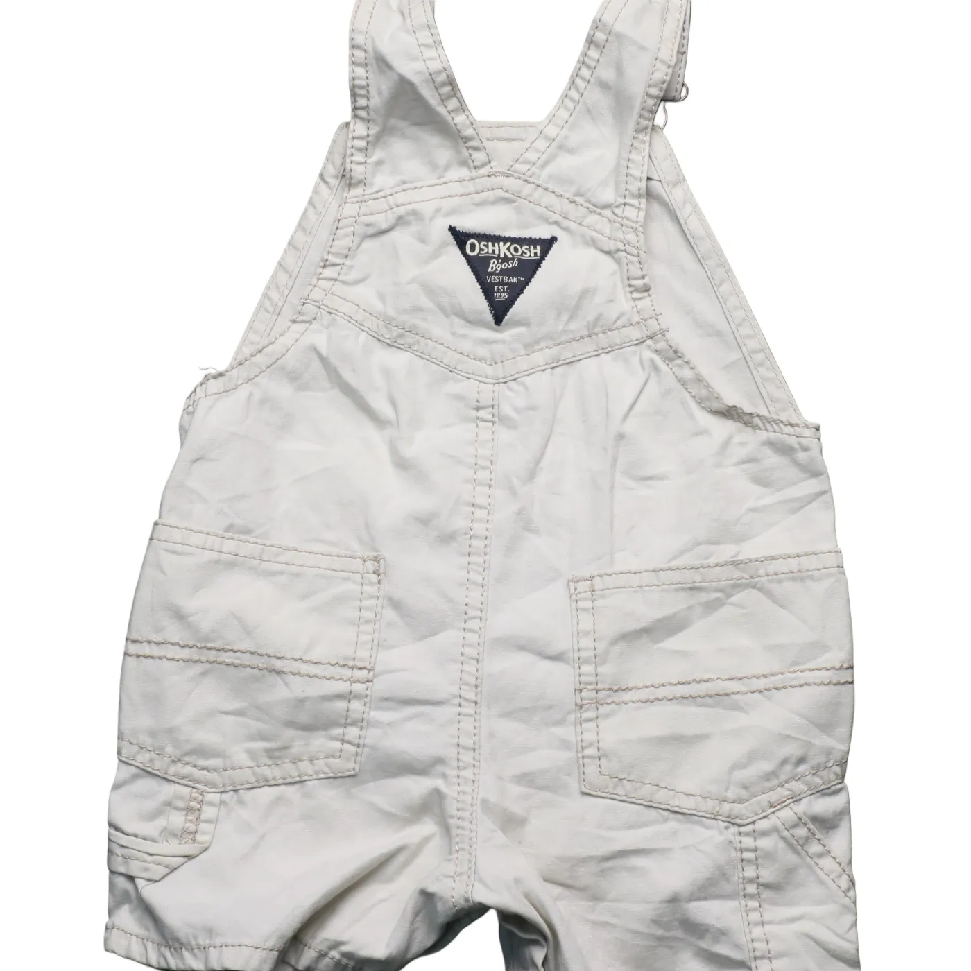 OshKosh Kids Shortall Dungarees Cream Age 12M