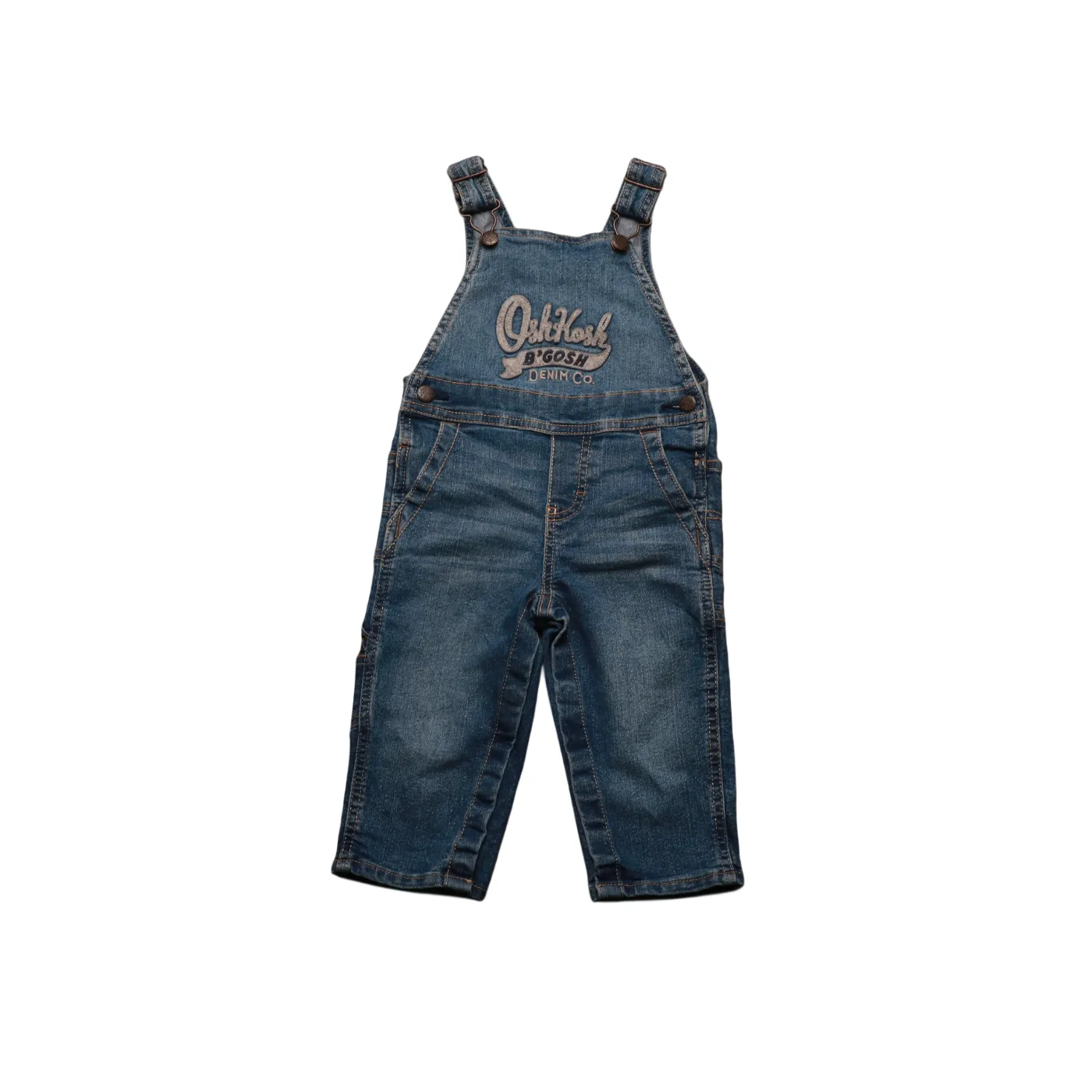 OshKosh Kids Big Logo Dungarees Blue Age 12M
