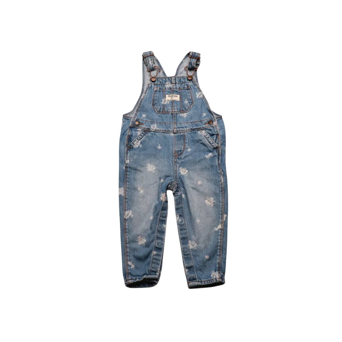 OshKosh Kids Floral Dungarees Blue Age 18M