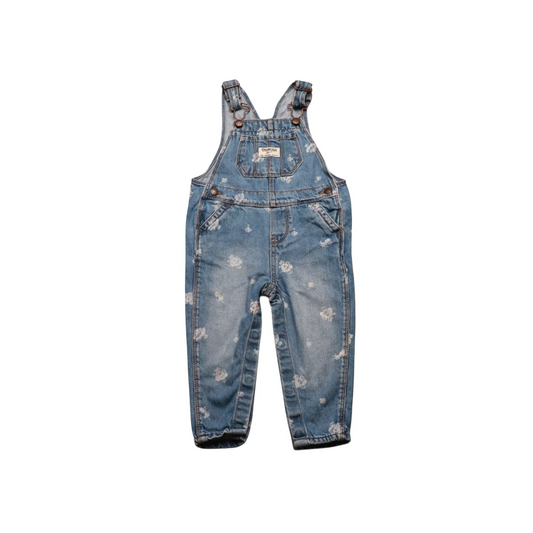 OshKosh Kids Floral Dungarees Blue Age 18M