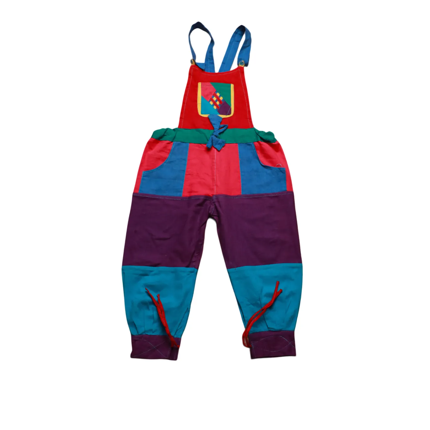 Unbranded Kids Colour Block Dungarees Multi Age 4Y