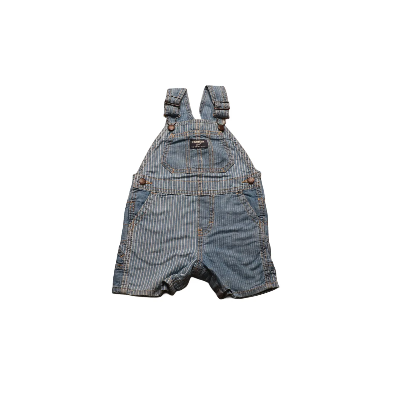 OshKosh Kids Stripe Short Dungarees Blue Age 18M