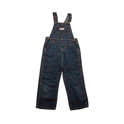 OshKosh Kids Heart Embroidered Dungarees Blue Age 4Y