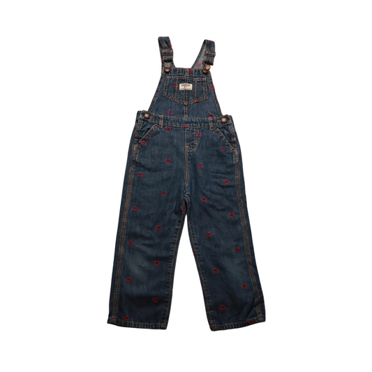 OshKosh Kids Heart Embroidered Dungarees Blue Age 4Y