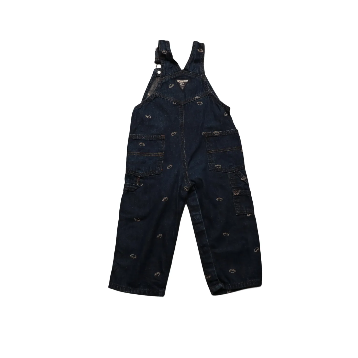 OshKosh Kids Baseball Embroidery Dungarees Blue Age 24M