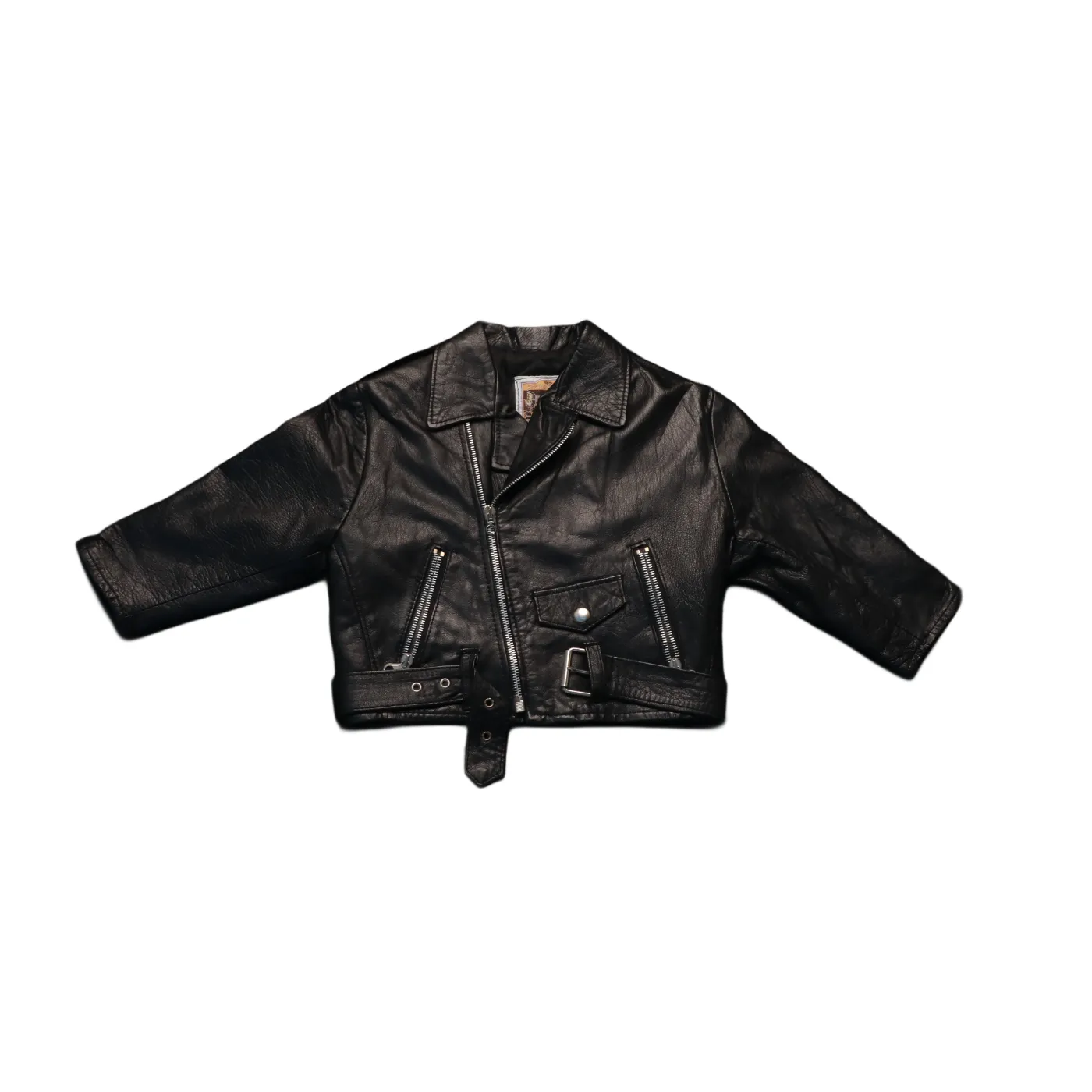 Antica Polloria Kids Leather Jacket Black Age 1Y