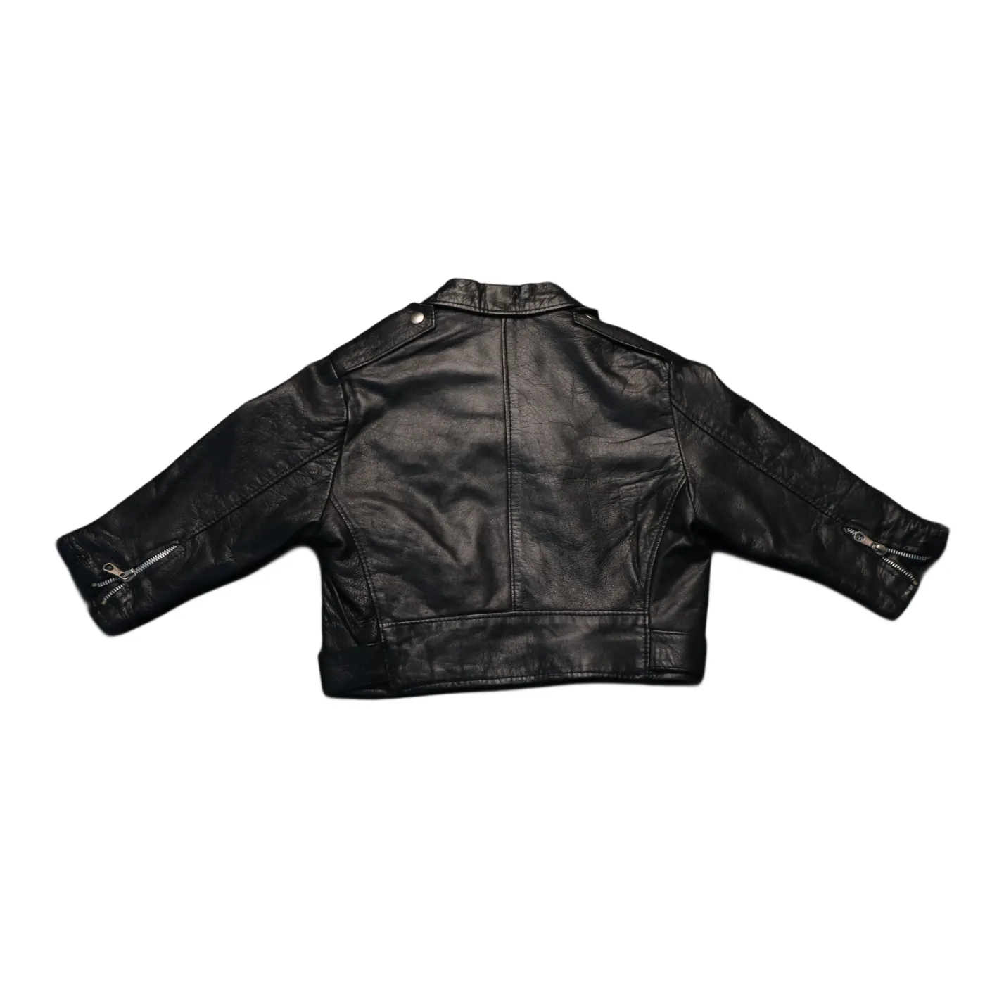 Antica Polloria Kids Leather Jacket Black Age 1Y