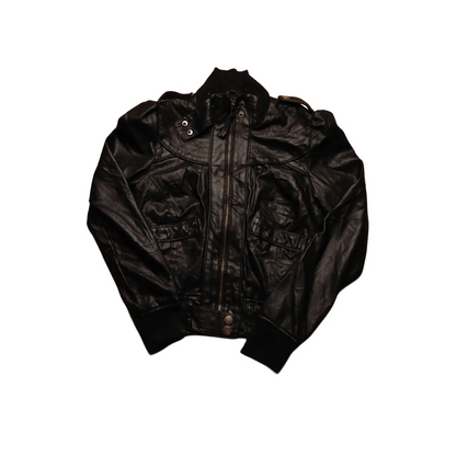 Unbranded Kids Leather Jacket Black Age 8Y