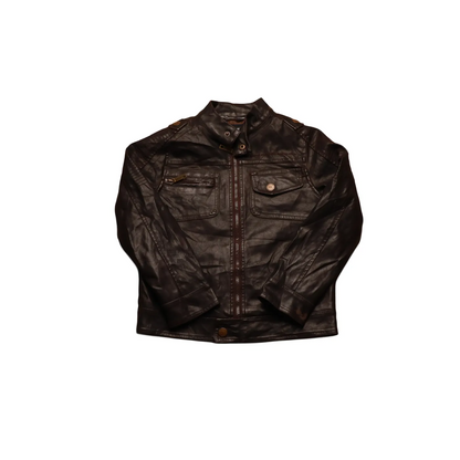 Urban Republic Kids Leather Jacket Brown Age 7Y