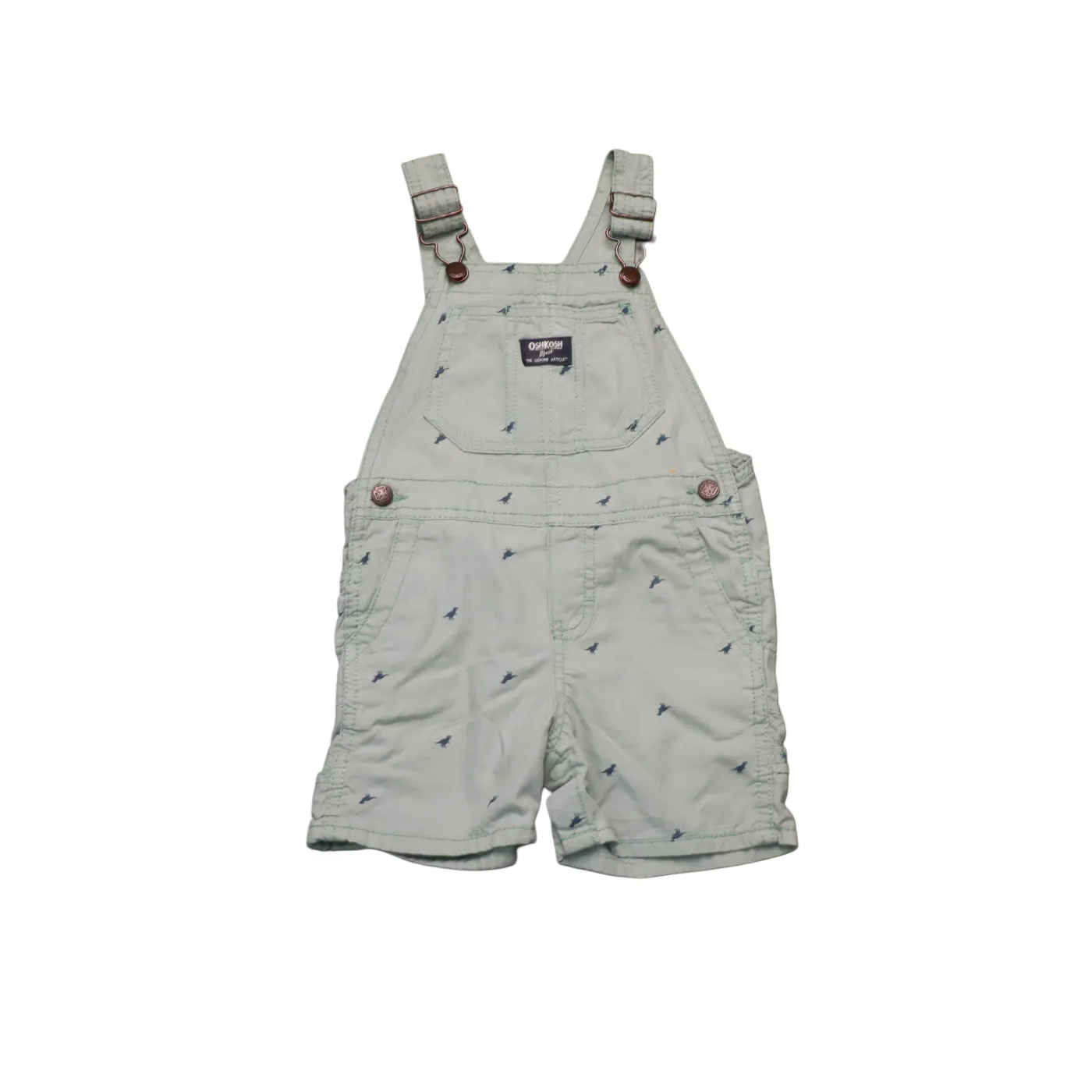 OshKosh Kids Dinosaur print Shortall Dungarees Green Age 24M