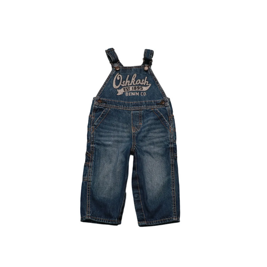 OshKosh Kids Big Print Dungarees Blue Age 12M