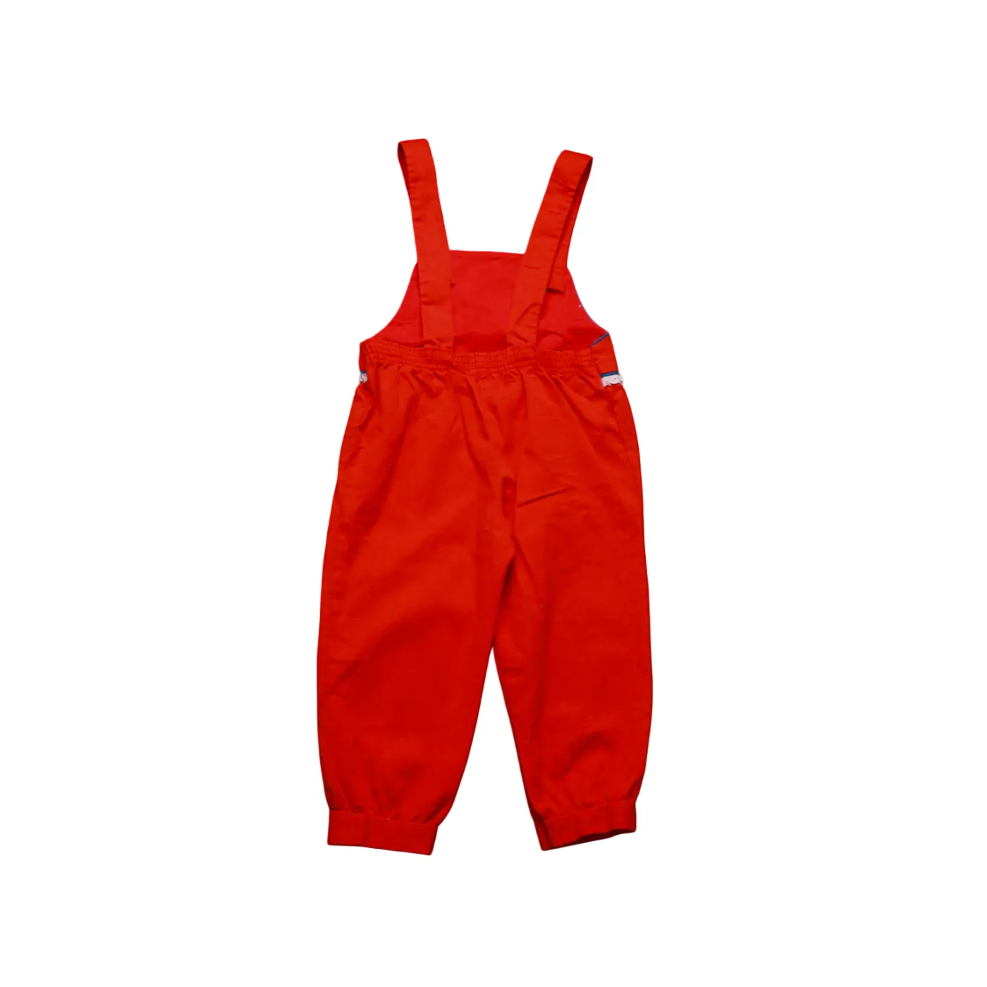 Unbranded Kids Butterfly Embroidery Dungarees Red Age 2Y