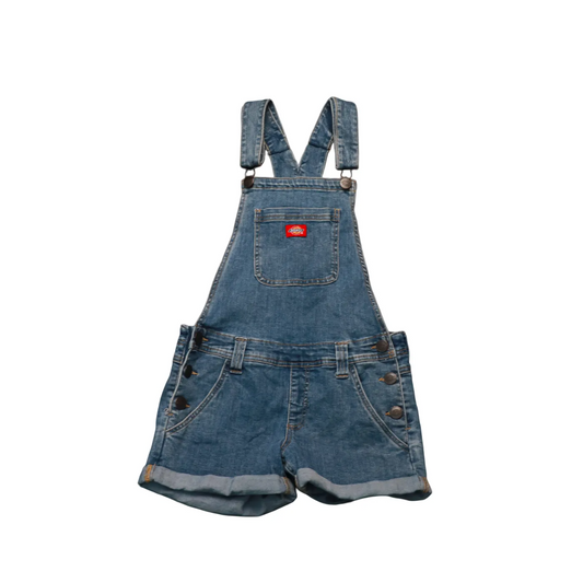 Dickies Kids Elastic Denim Shortalls Dungarees Blue Age 12-13Y