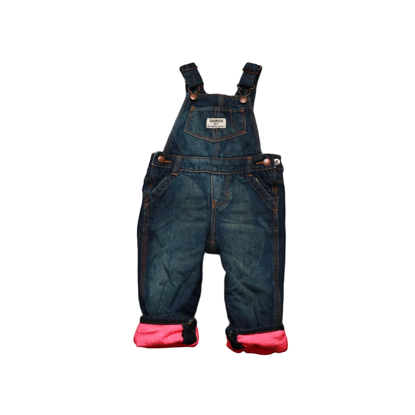 OshKosh Kids Fleece Lined Dungarees Blue Age 12M