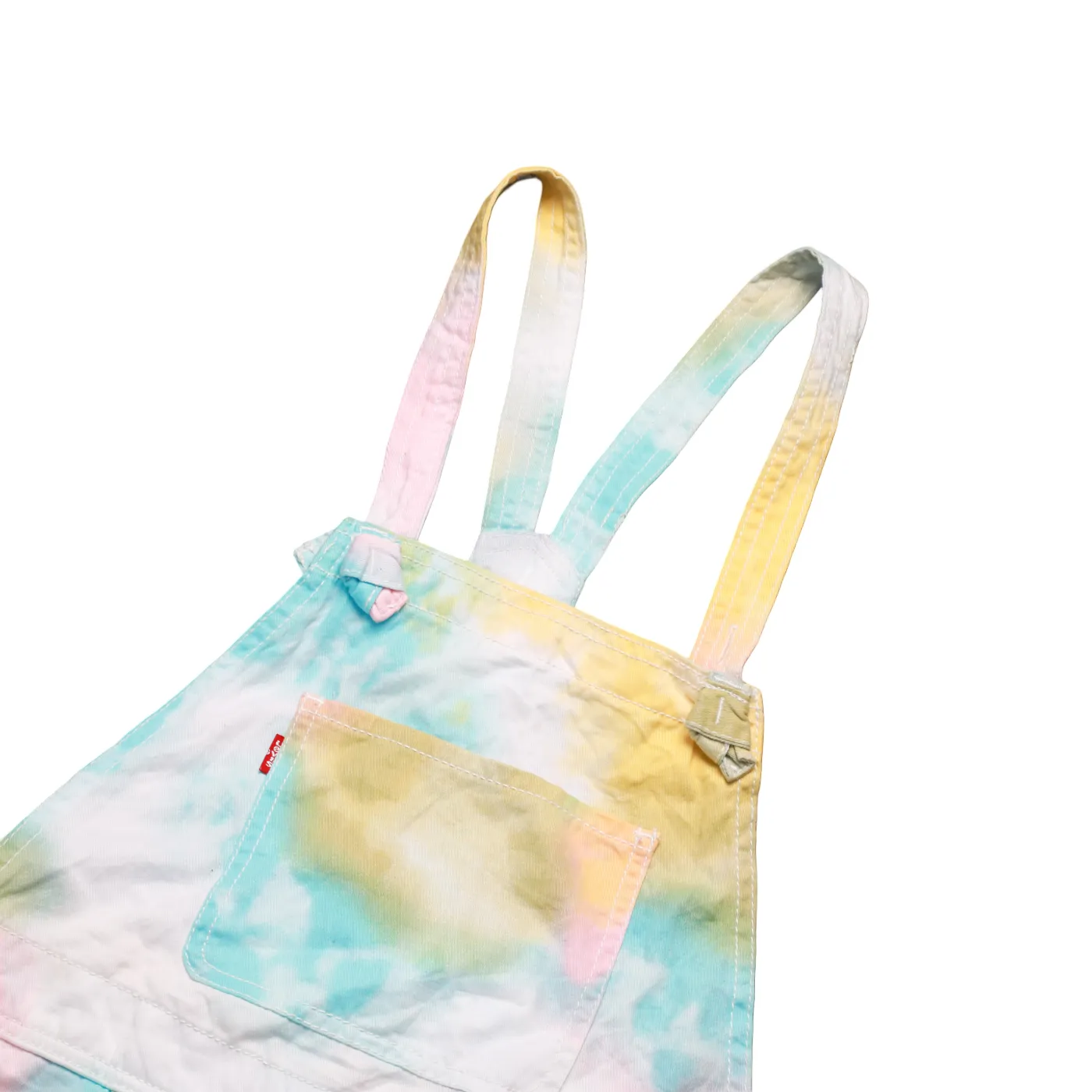 Levi's Kids Tie Dye Shortalls Dungarees Multi Age 13-14Y