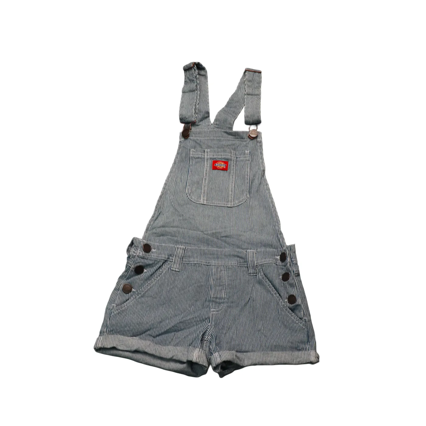 Dickies Kids Striped Shortalls Dungarees Multi Age 14-15Y