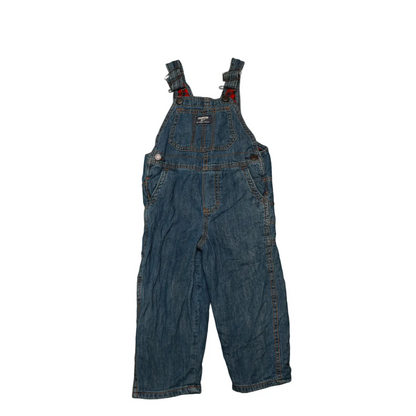 OshKosh Kids Checkered Lined Dungarees Blue Age 3Y