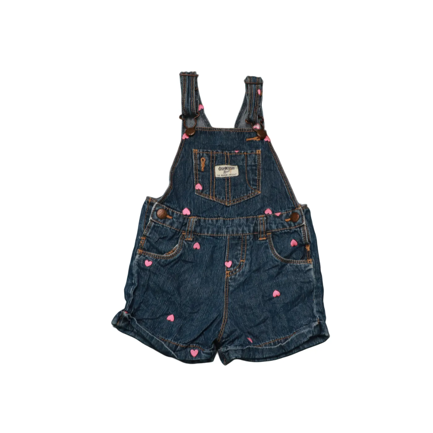 OshKosh Kids Heart Embroidery Shortalls Dungarees Blue Age 2Y