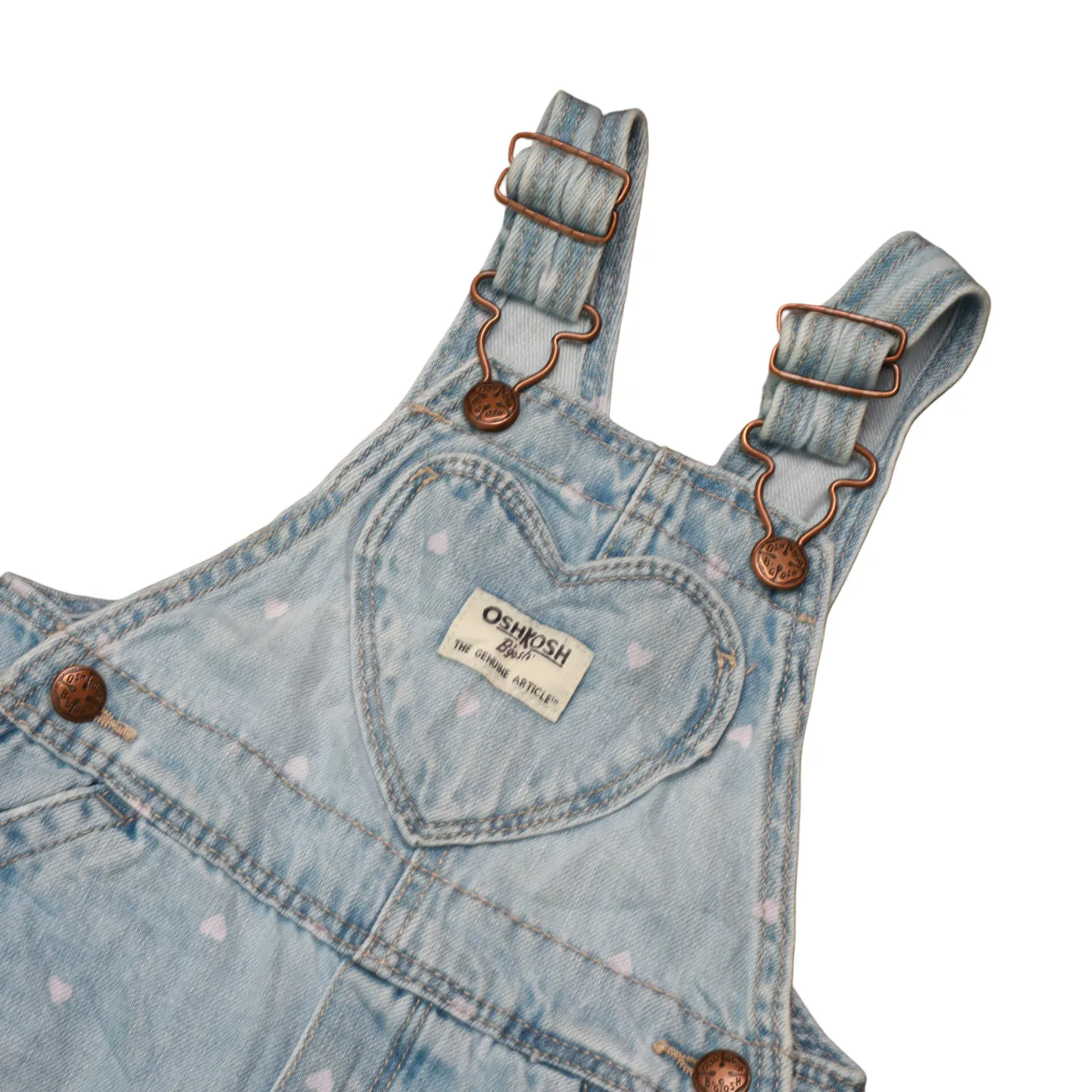 OshKosh Kids Heart Print Dungarees Blue Age 12M