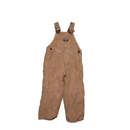 OshKosh Kids Corduroy Checkered Lined Dungarees Brown Age 3Y