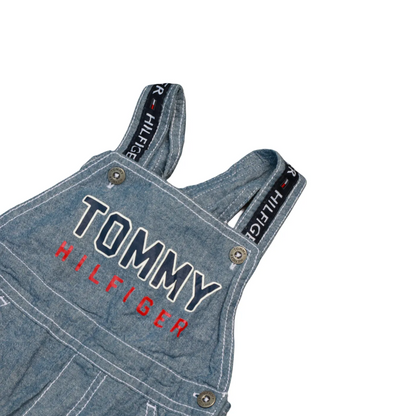 Tommy Hilfiger Kids Big Print Shortalls Dungarees Blue Age 18M