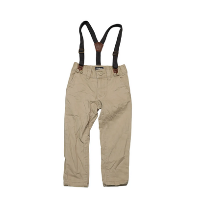OshKosh Kids Suspender Pants Brown Age 3T
