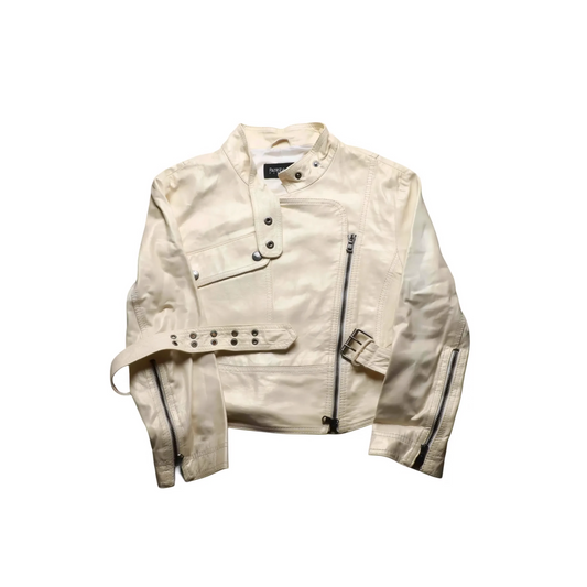 Patricia Pepe Kids Leather Jacket Cream Age 8-9Y