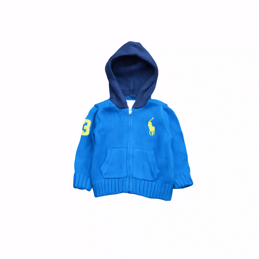 Ralph Laren Kids Knitted Hoodie Blue Age 6M
