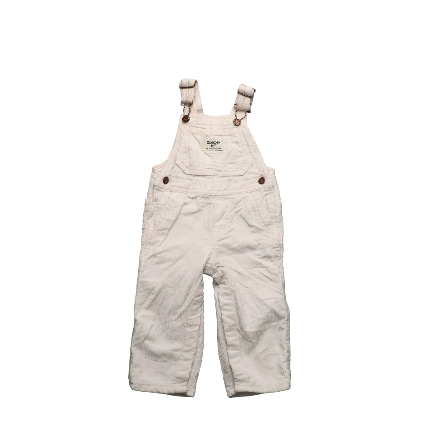 OshKosh Kids Corduroy Dungaree White Age 12M