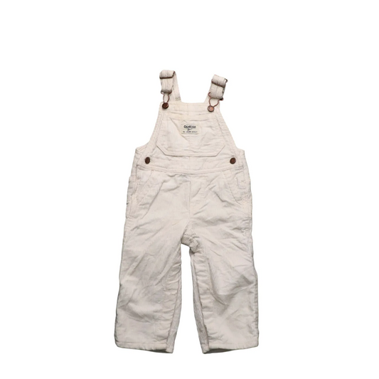 OshKosh Kids Corduroy Dungaree White Age 12M