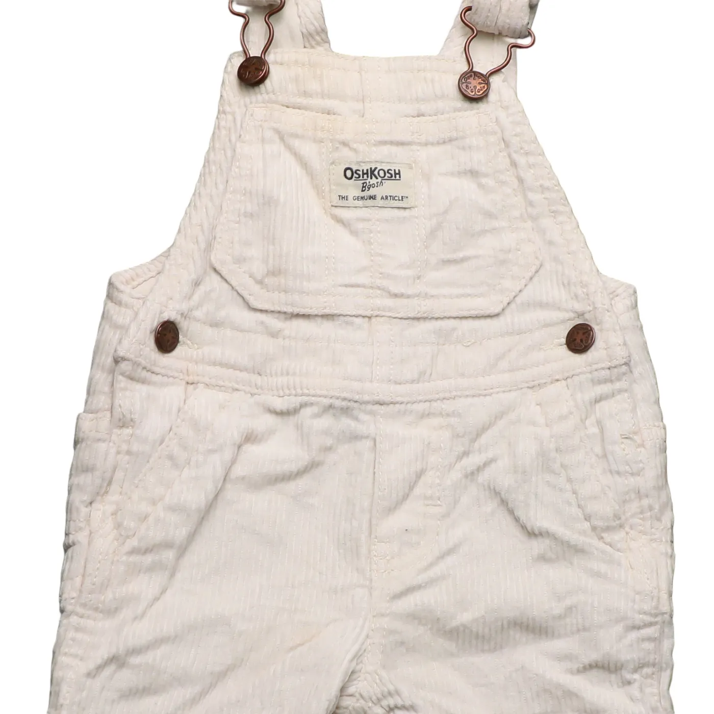 OshKosh Kids Corduroy Dungaree White Age 12M