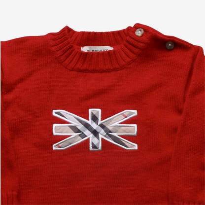 Burberry Kids Knitted Jumper Red Age 12M