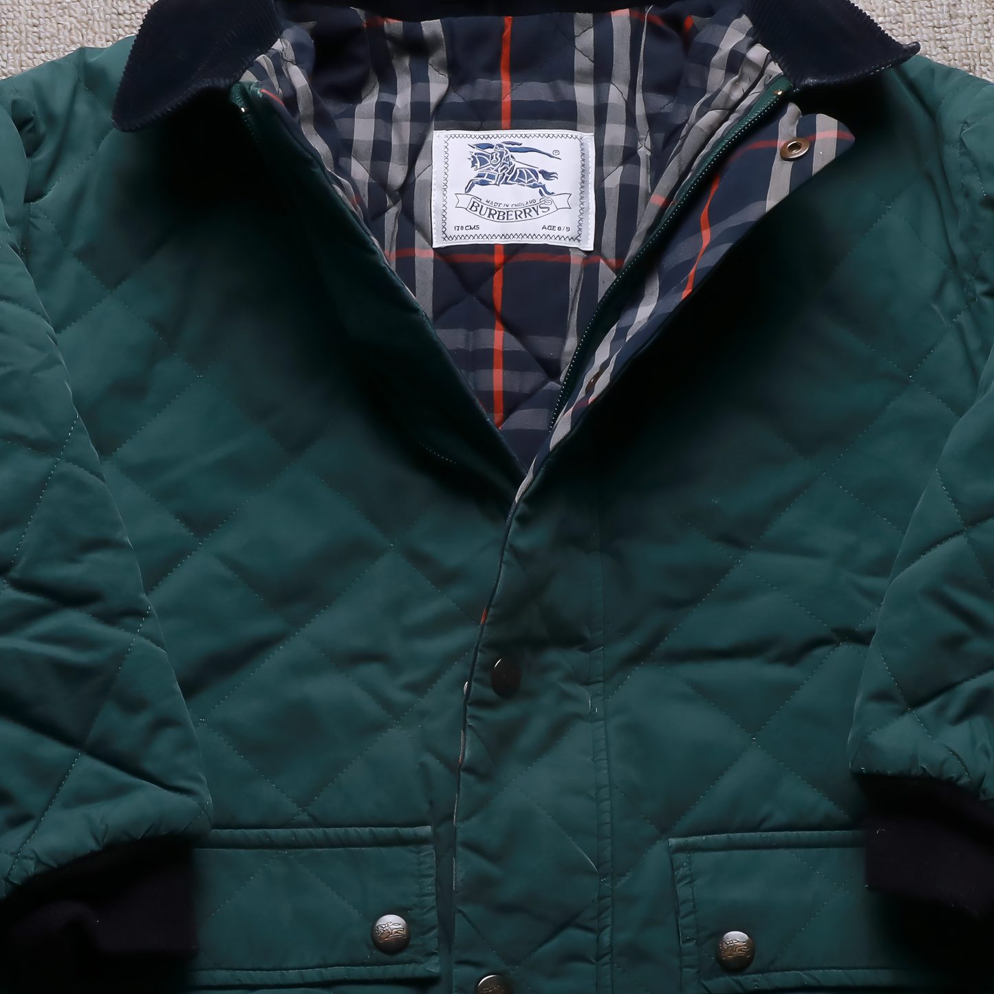 Burberry Kids Quilted Jacket Green Age 7Y