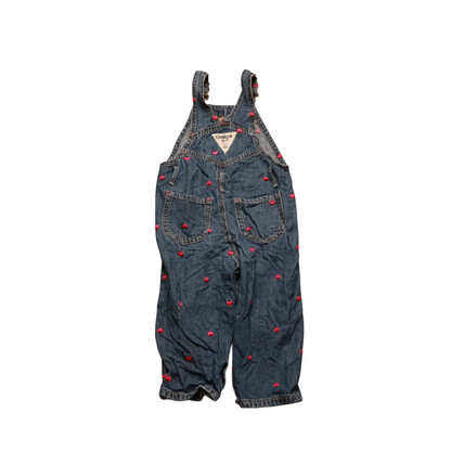 OshKosh Kids Heart Embroidery Dungarees Blue Age 18M