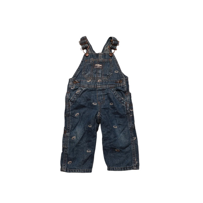 OshKosh Kids Football Embroidery Dungarees Blue Age 9M