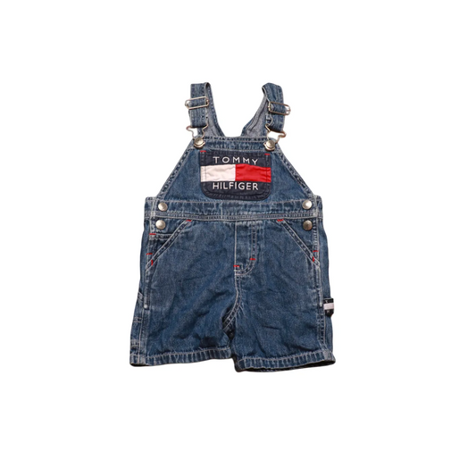 Tommy Hilfiger Kids Big Logo Shortall Dungarees Blue Age 6-12M