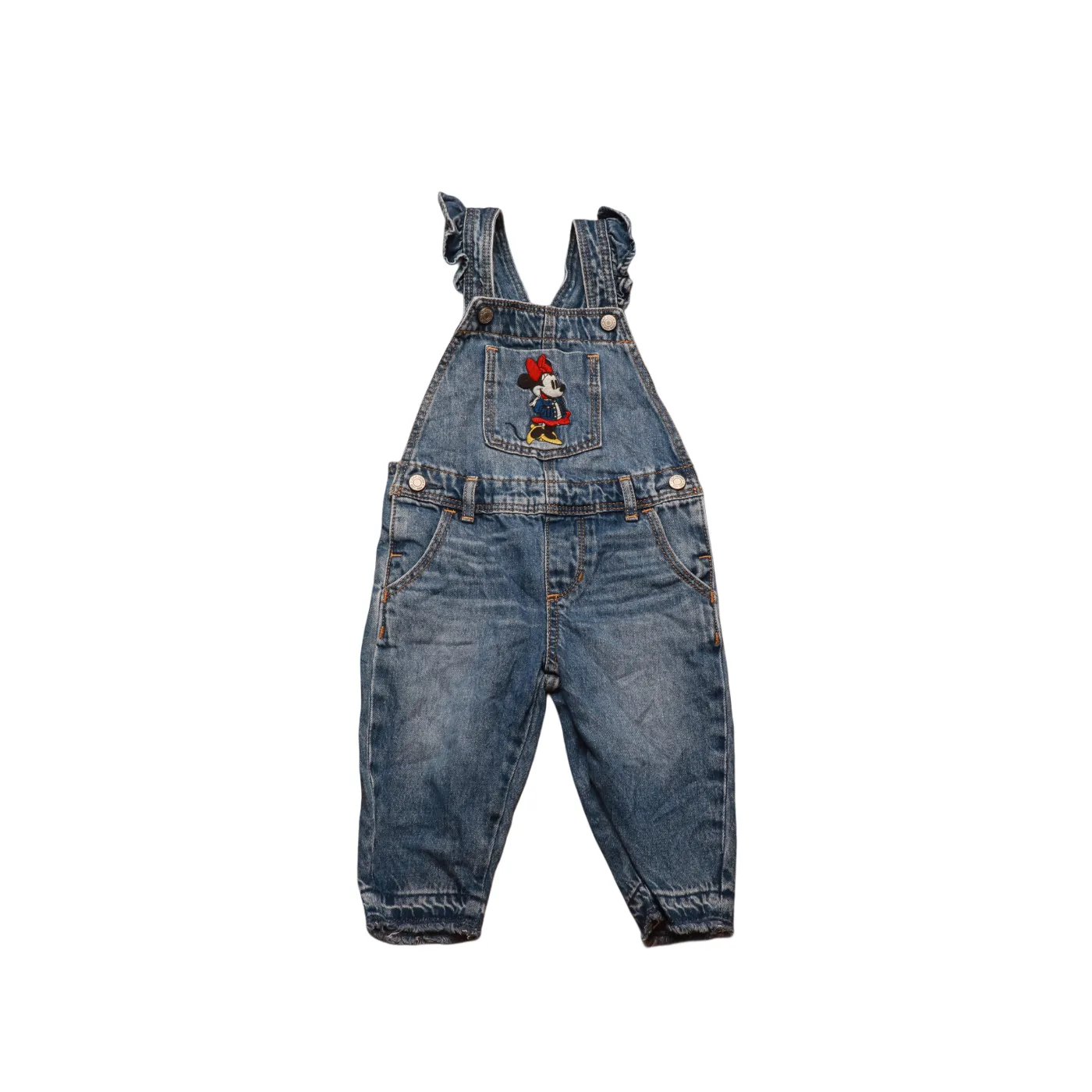 Gap Disney Kids Minnie Embroidery Dungarees Blue Age 18-24M