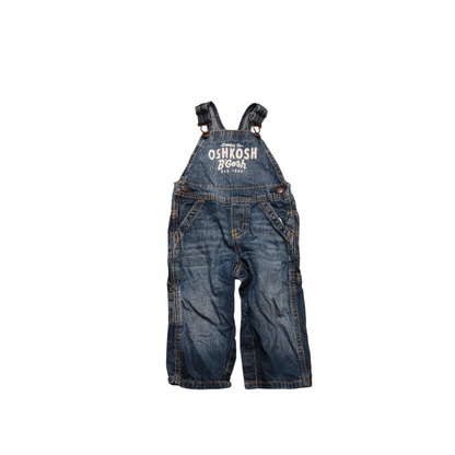 OshKosh Kids Denim Big Logo Dungarees Blue Age 12M