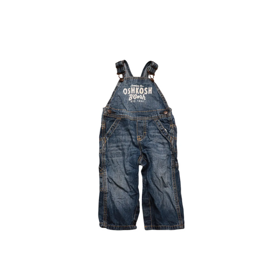OshKosh Kids Denim Big Logo Dungarees Blue Age 12M