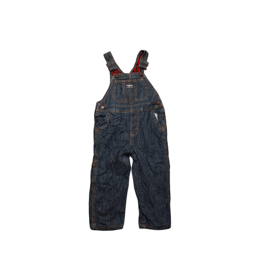 OshKosh Kids Checkered Line Dungarees Blue Age 3Y