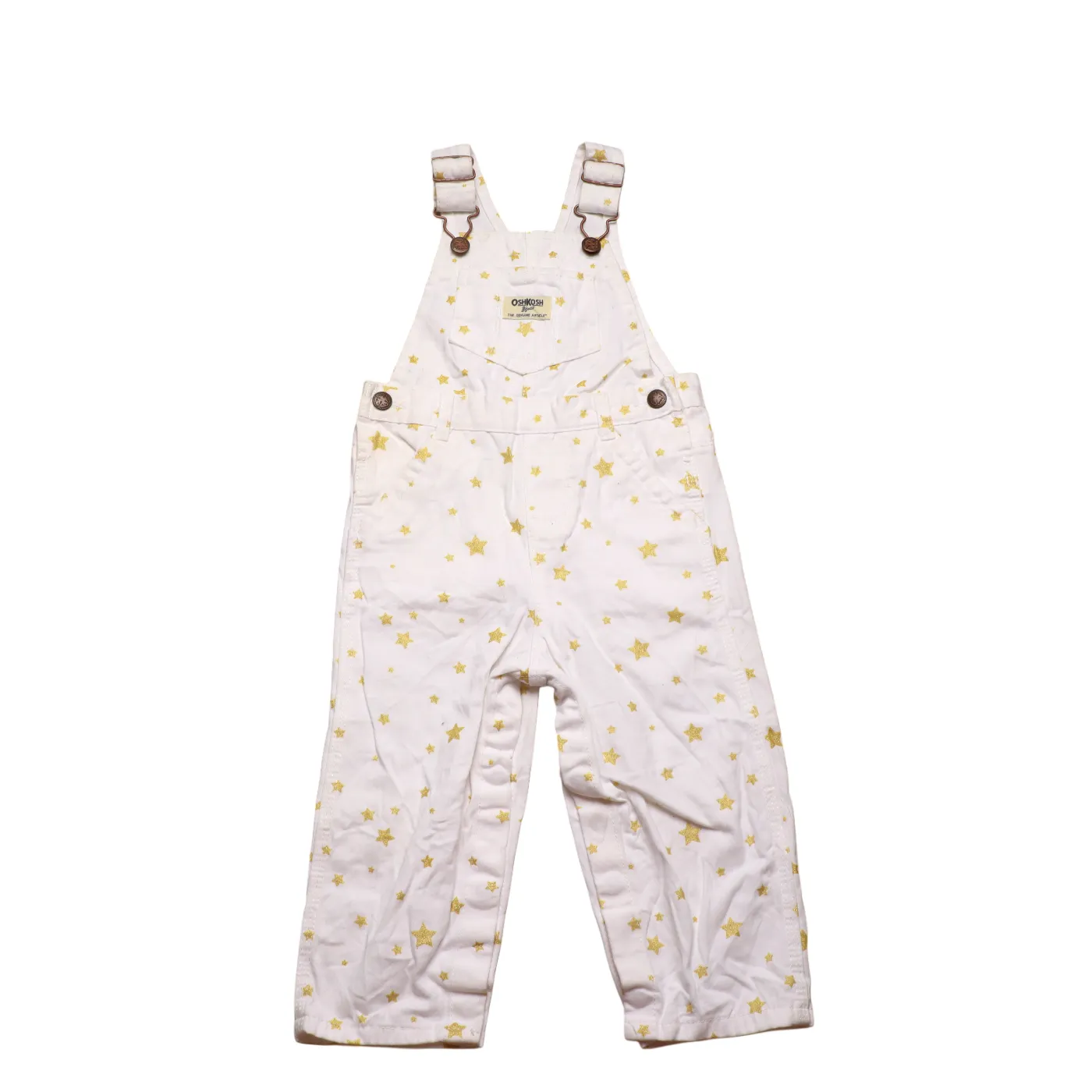 OshKosh Kids Golden Star Dungarees White Age 24M